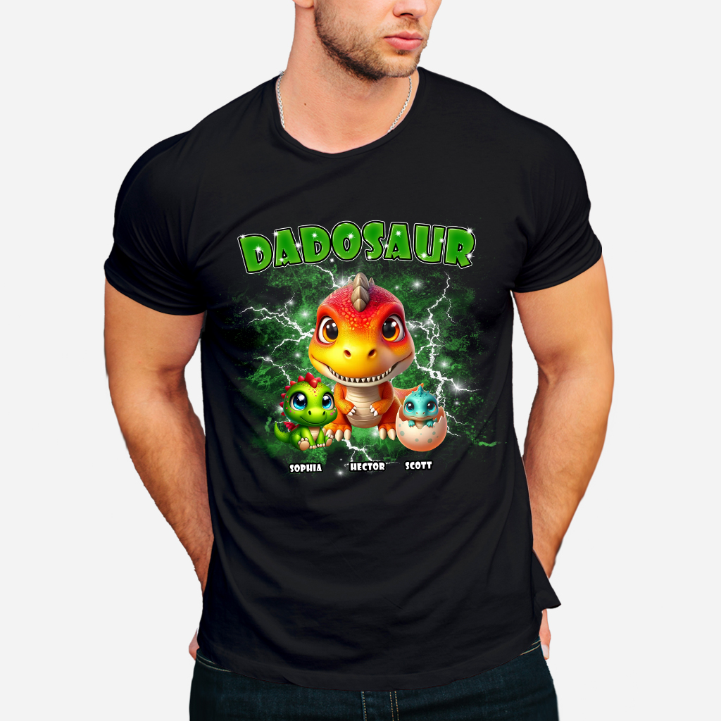 T-shirt et sweat à capuche Dadosaur Thunder Bootleg personnalisés pour papa