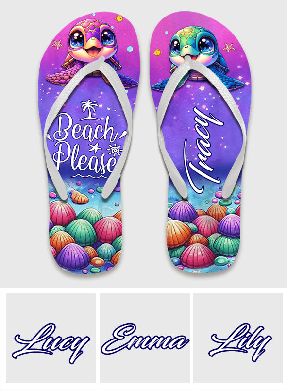 Salty Lil Beach Cutie Turles - Personalized Turtle Flip Flops