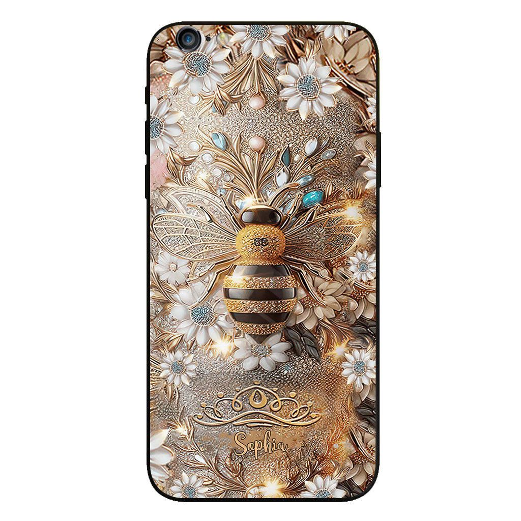 Coque de téléphone transparente personnalisée Queen Bee - Abeille