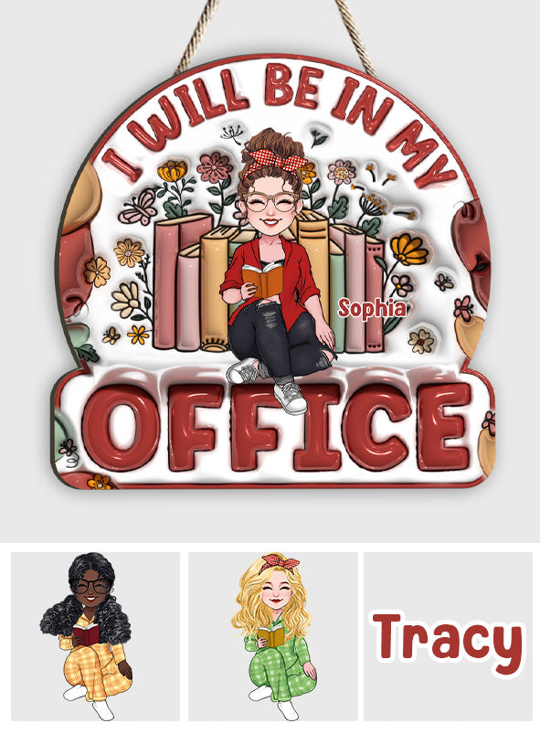 Je serai à mon bureau - Livre personnalisé, panneau en bois sur mesure