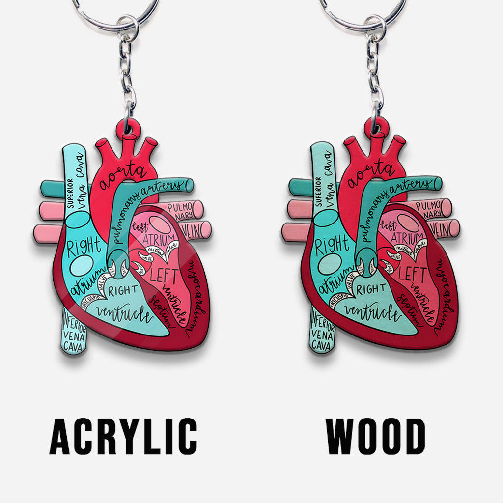 Anatomie du cœur - Porte-clés personnalisé « Infirmière » - Vie d'infirmière - Anatomie du cœur