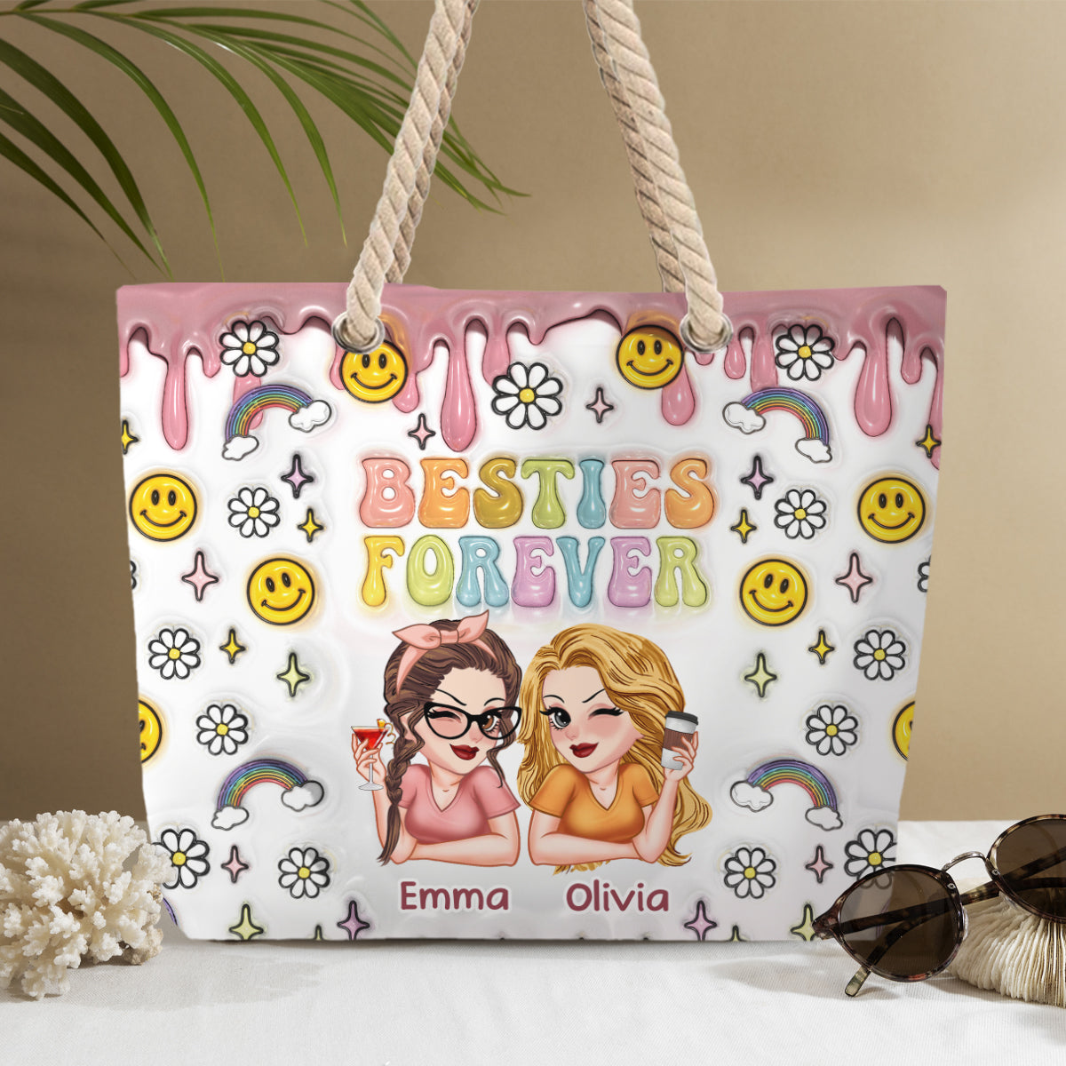 Meilleures amies pour toujours - Sac de plage personnalisé pour meilleures amies