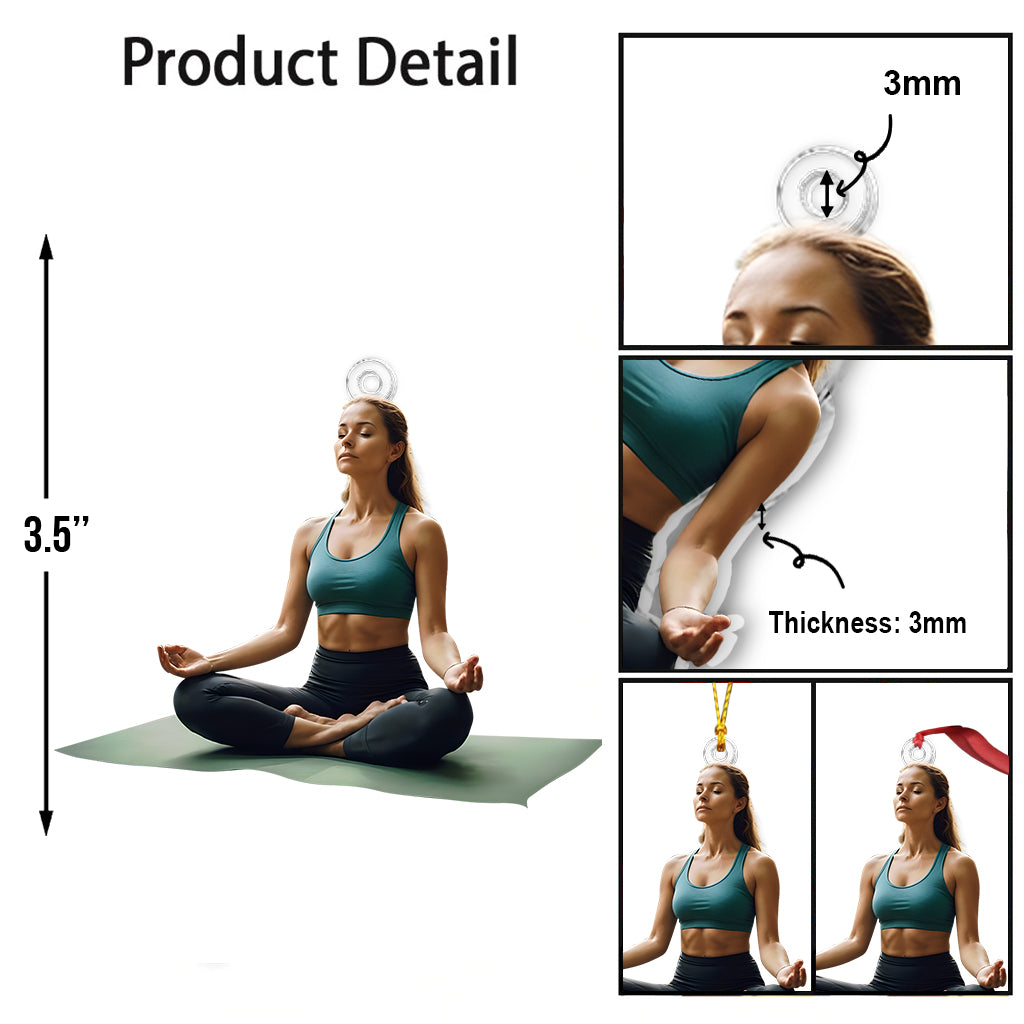 Ornement personnalisé avec photo - Ornement de yoga personnalisé en forme personnalisée