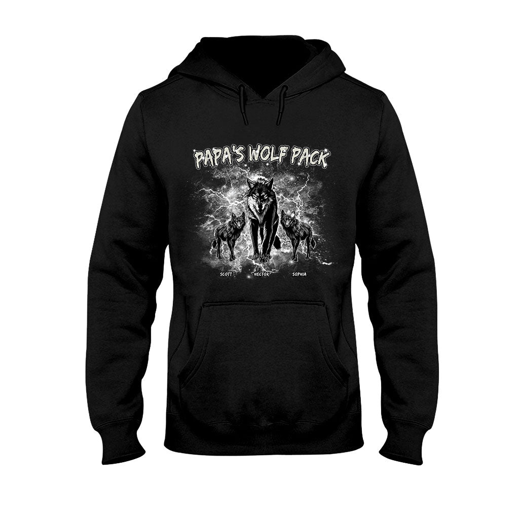 Papa's Wolf Pack Thunder Bootleg - Personalized Father T-shirt And Hoodie