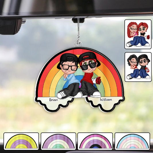 Je t'aime et je t'apprécie - Ornement de voiture personnalisé pour le soutien LGBT