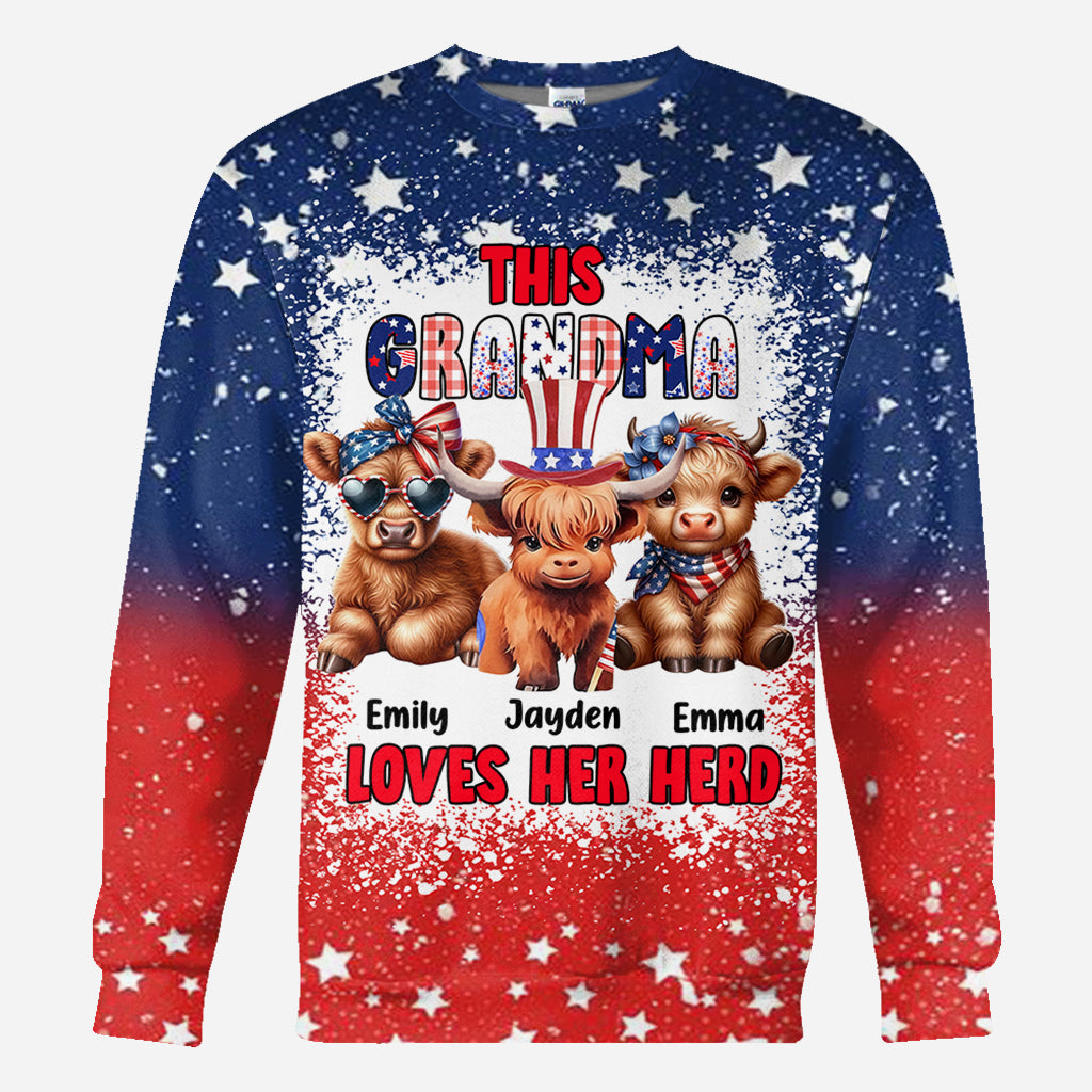 Cette grand-mère aime son troupeau - T-shirt personnalisé « Grand-mère »