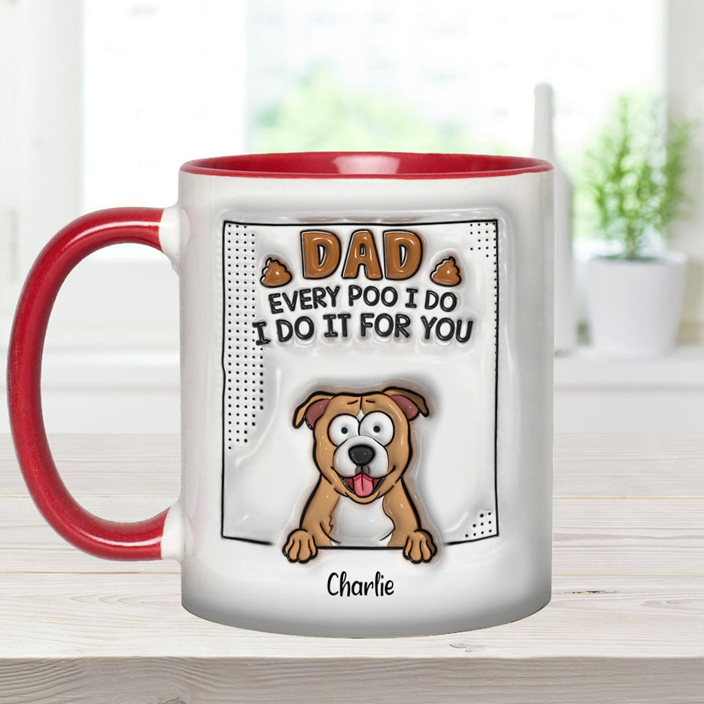 Mug personnalisé « Papa, à chaque fois que je fais caca » avec motif chien