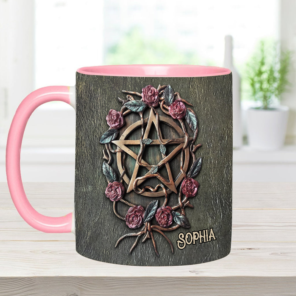 Mug personnalisé « Roses anciennes de sorcière mystique »