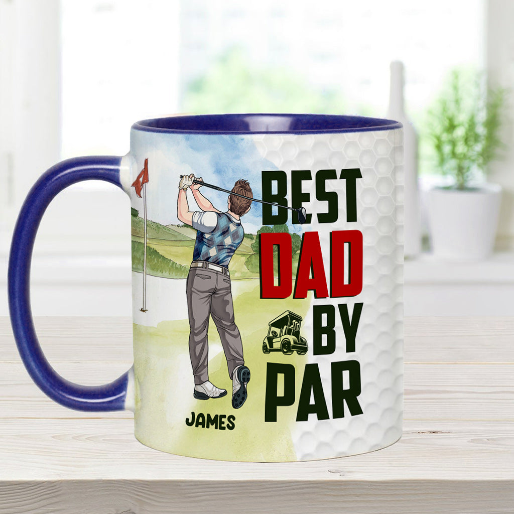 Meilleur papa selon le par - Mug personnalisé sur le thème du golf