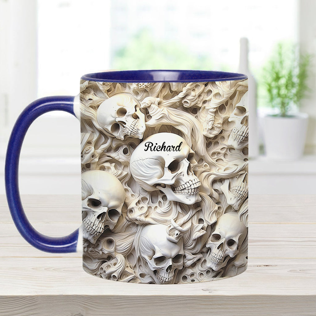 Mug personnalisé à motif crâne blanc