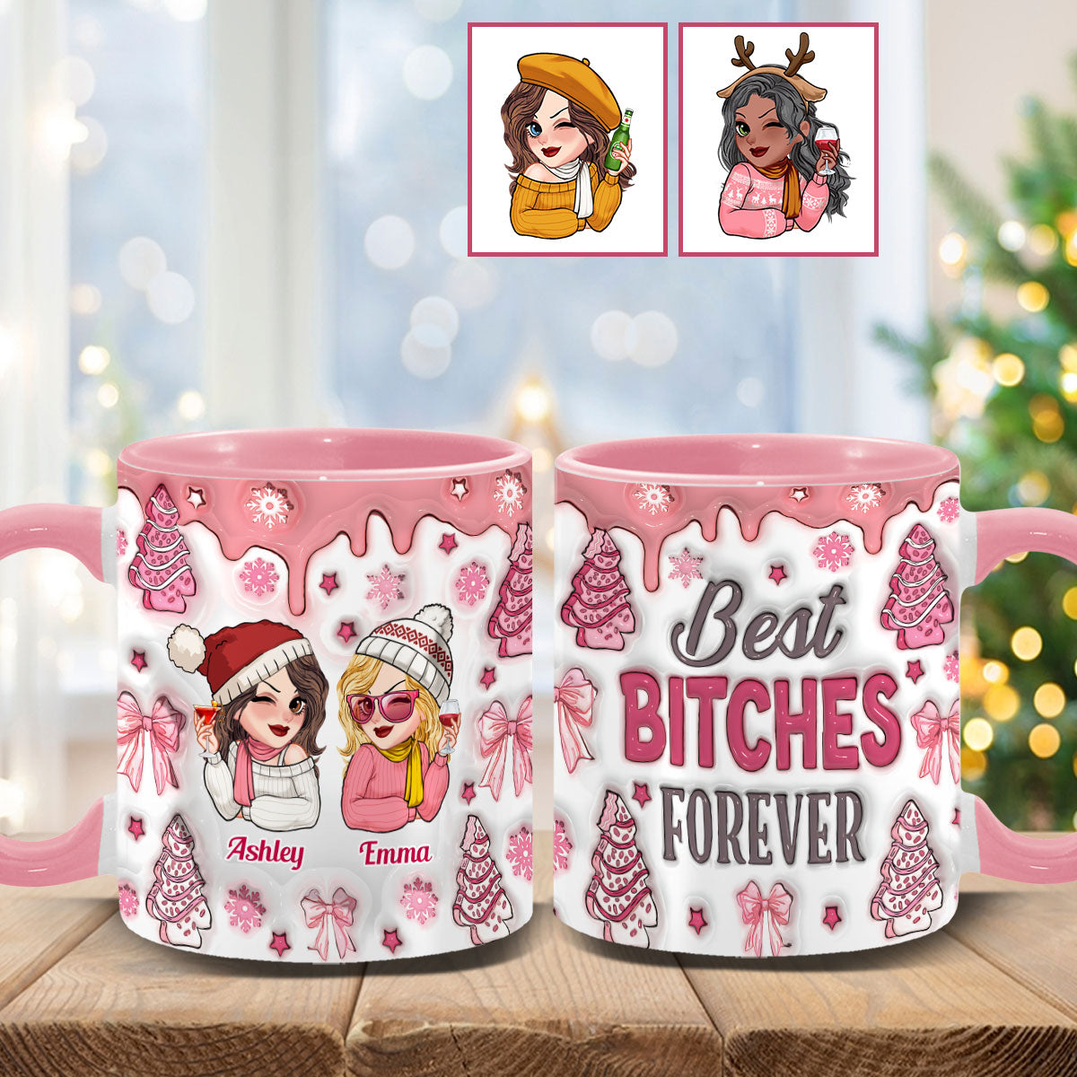 Meilleures amies du monde - Mug personnalisé Bestie Accent Mug