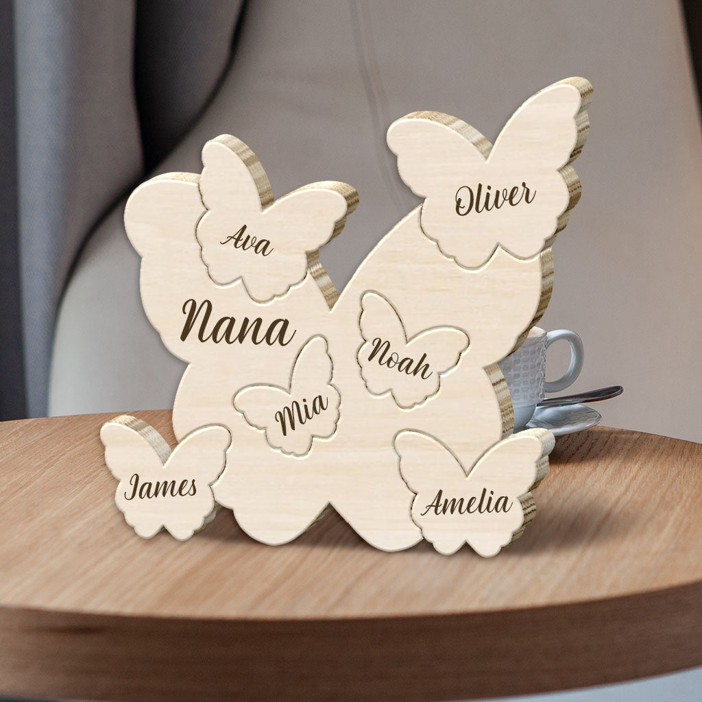 Puzzle papillon - Puzzle en bois personnalisé en forme de maman
