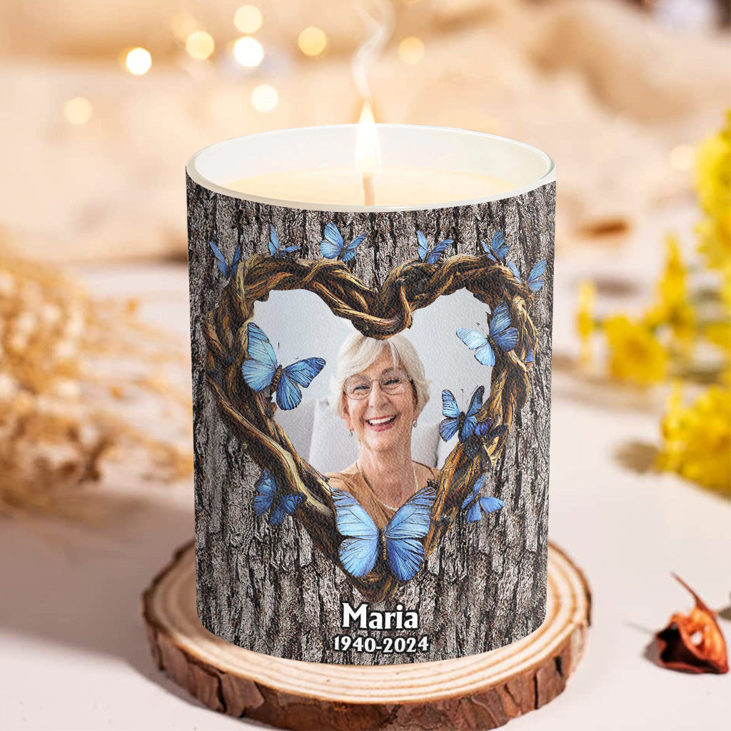 Allumez cette bougie - Bougie commémorative personnalisée avec couvercle en bois