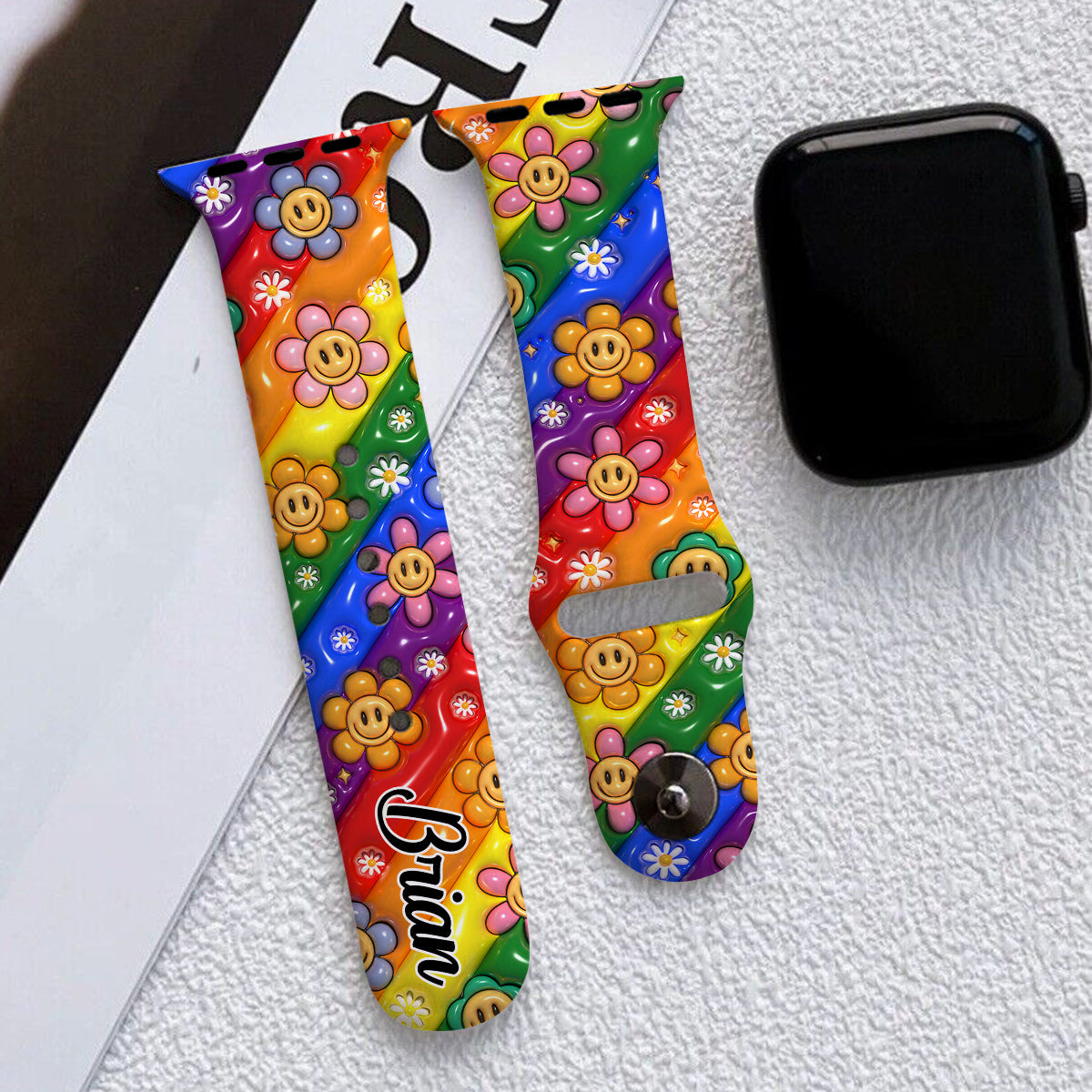 Bracelet Apple Watch personnalisé « Love Is Love Pride Rainbow » pour soutenir la communauté LGBT