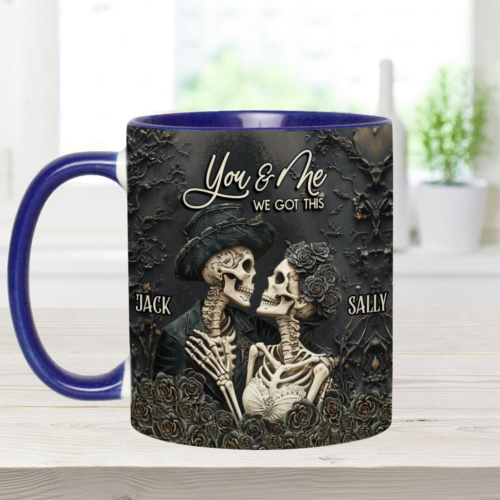 You & Me - Personalized Skull Accent Mug