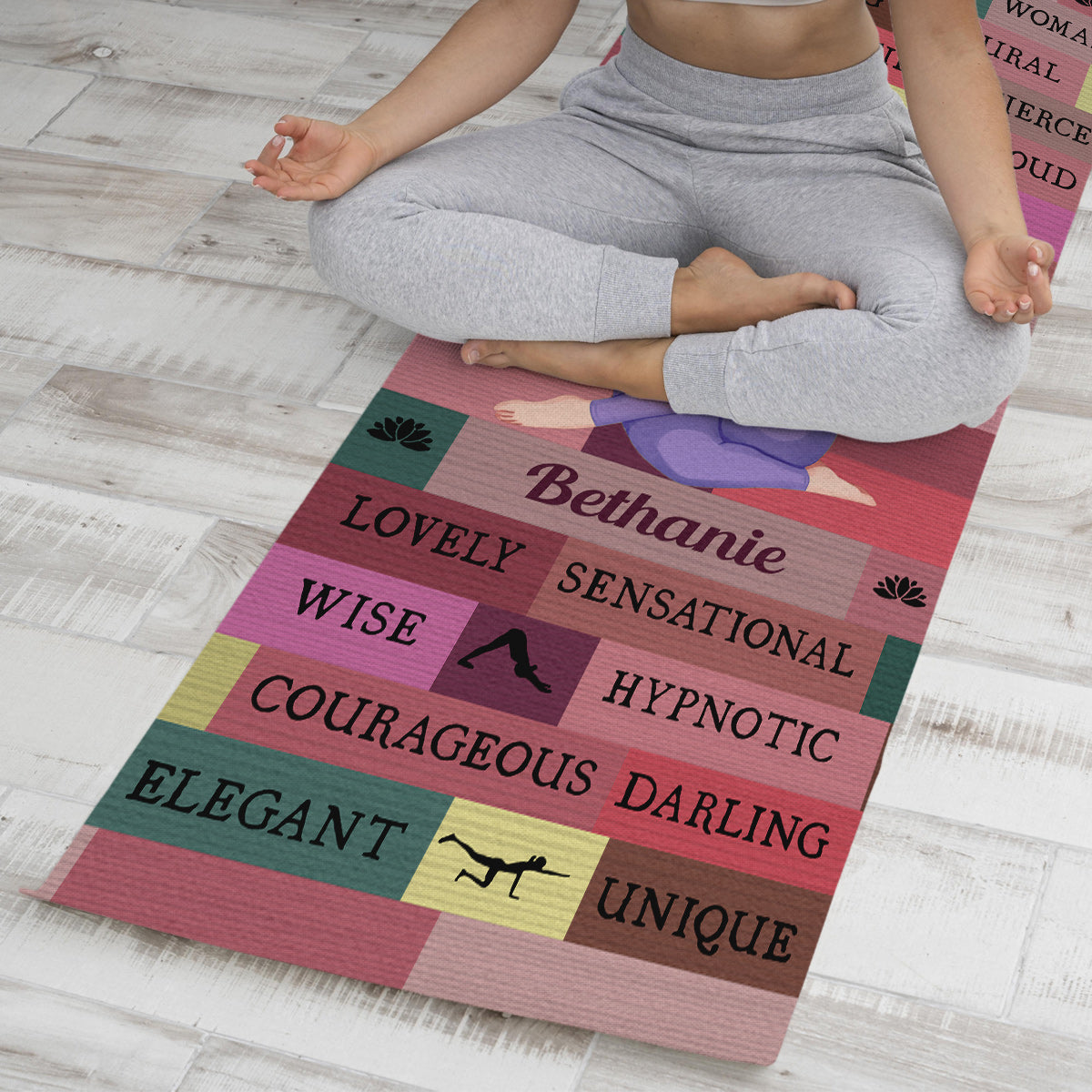 Tapis de yoga personnalisé Yoga Girl I Am Bold Pink - Tapis de yoga