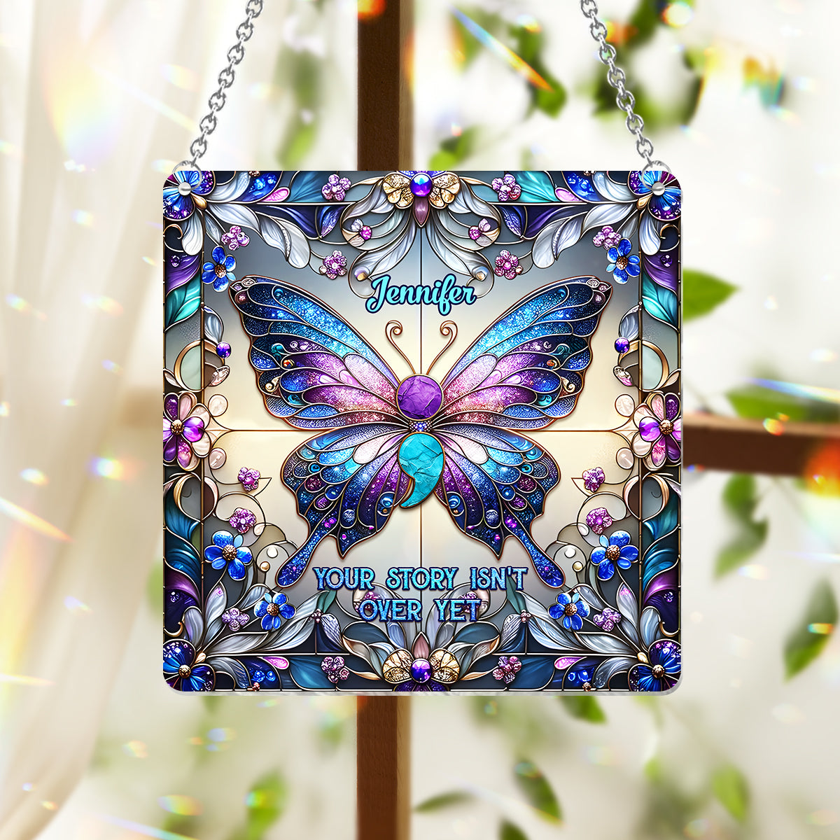 Votre histoire n'est pas encore terminée - Attrape-soleil personnalisé à suspendre à la fenêtre pour la prévention du suicide 