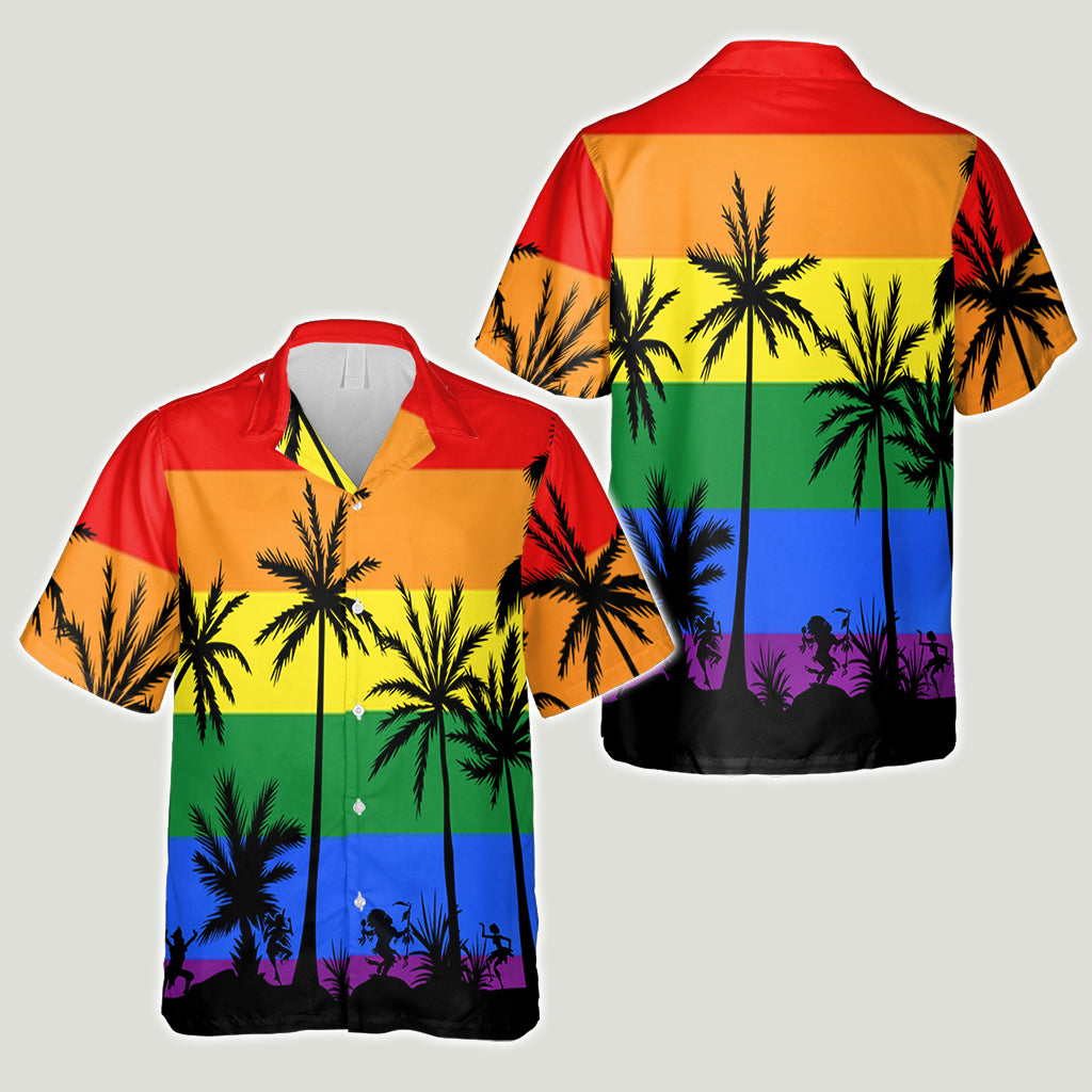 Pride Plam Tree - Personalized LGBT Support Hawaiian Shirt