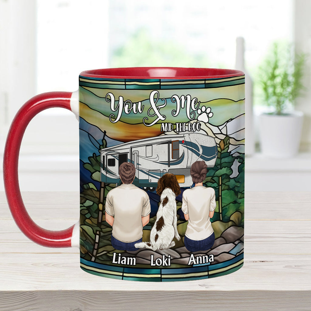 You & Me And The Dogs - Personalized Camping Accent Mug