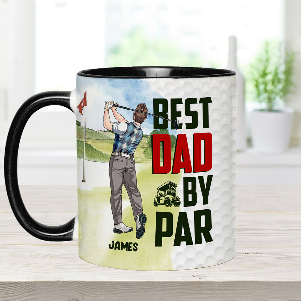 Meilleur papa selon le par - Mug personnalisé sur le thème du golf
