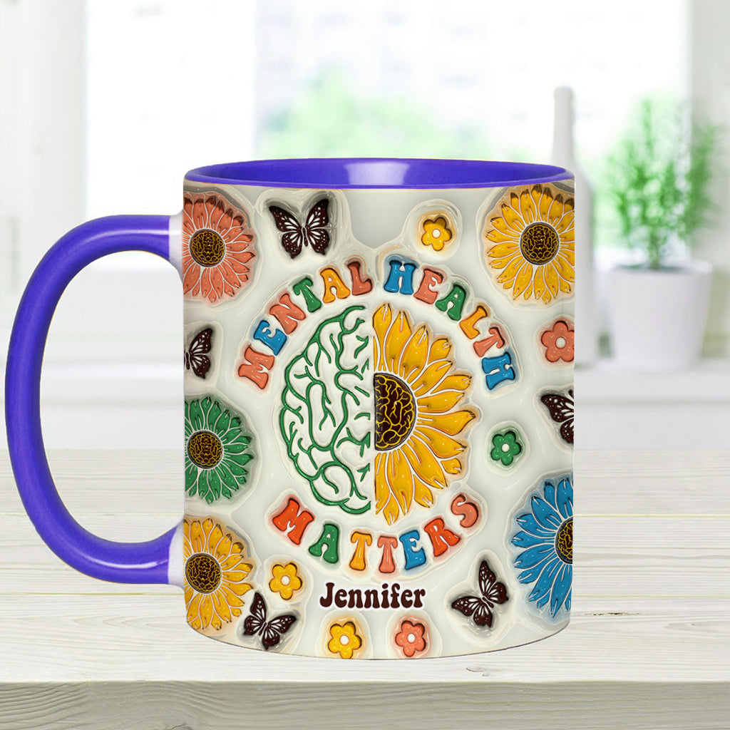 La santé mentale compte - Mug personnalisé pour la sensibilisation à la santé mentale