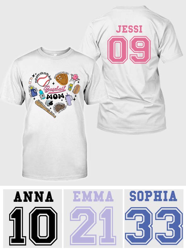 Maman de joueur de baseball - T-shirt et sweat à capuche personnalisés sur le thème du baseball