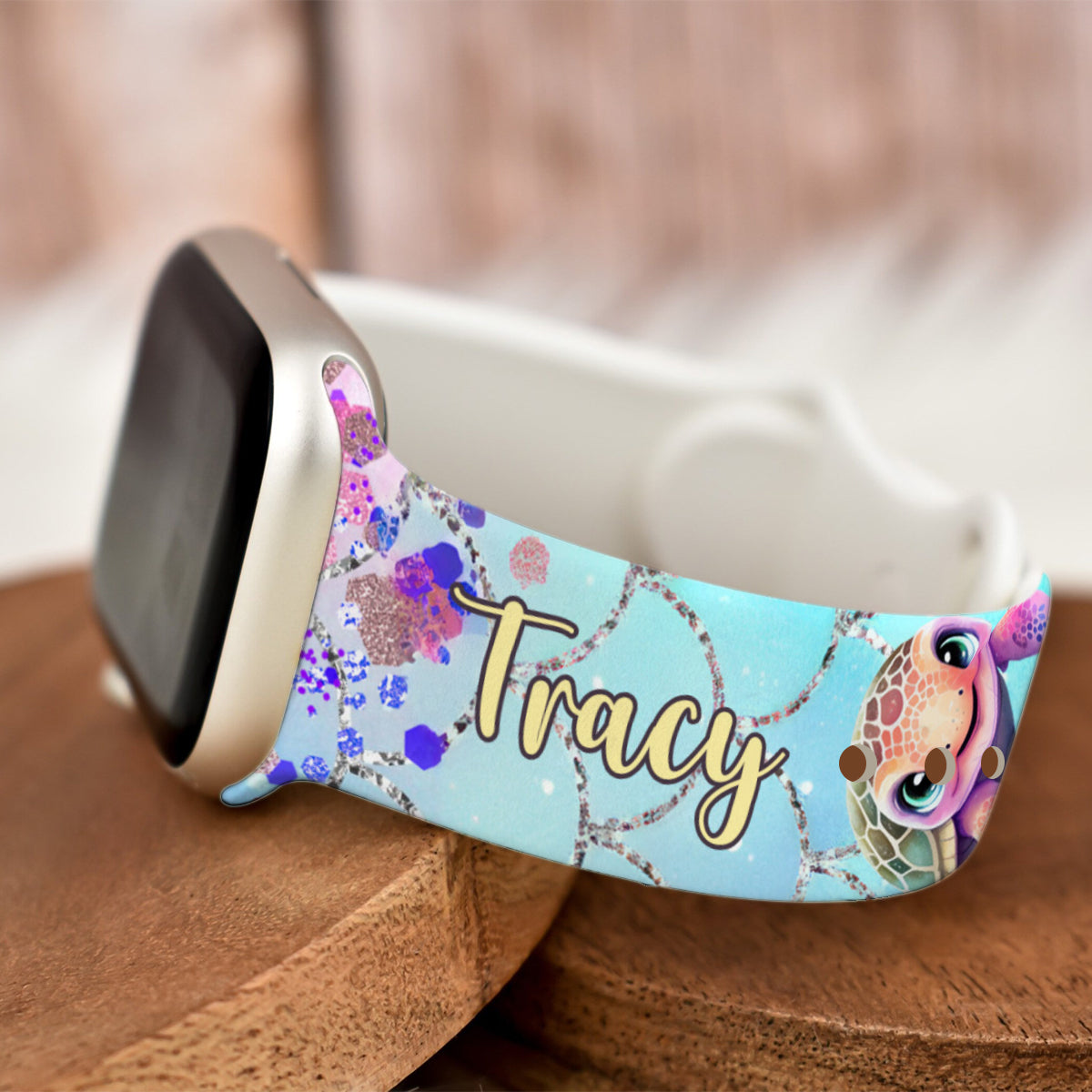 Tortues mignonnes - Bracelet Apple Watch personnalisé en forme de tortue