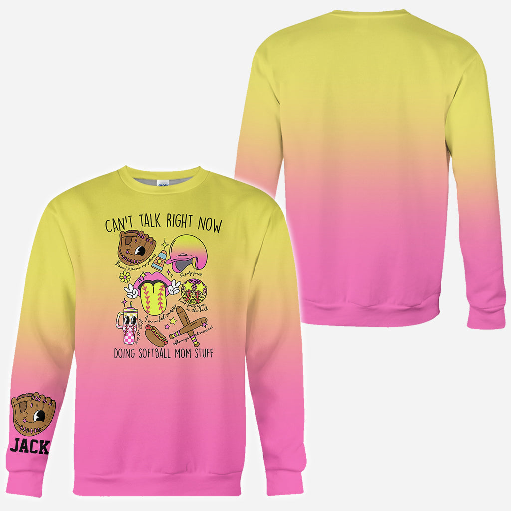 Articles pour mamans de joueuses de softball - T-shirt personnalisé intégral au style softball