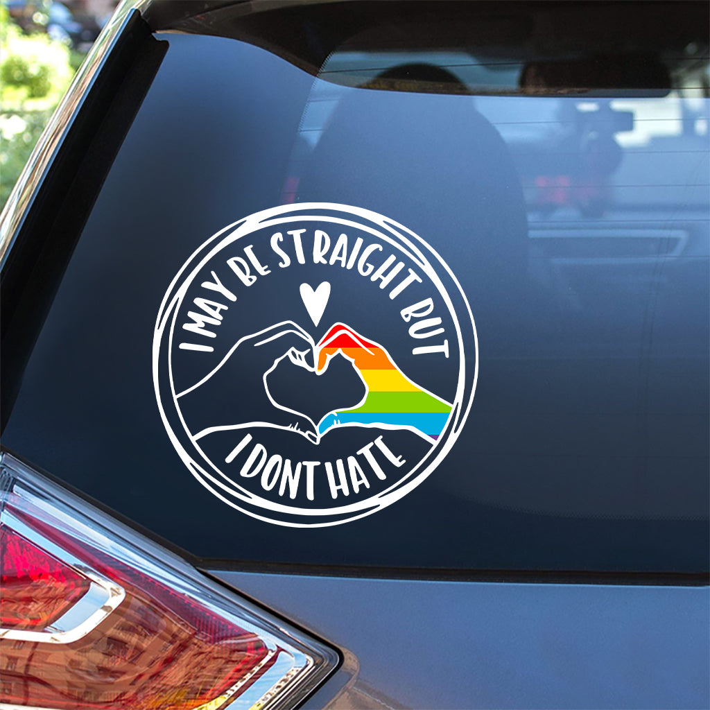 Fun Straight Ally Straight Against Hate - Personalized LGBT Support Decal Full