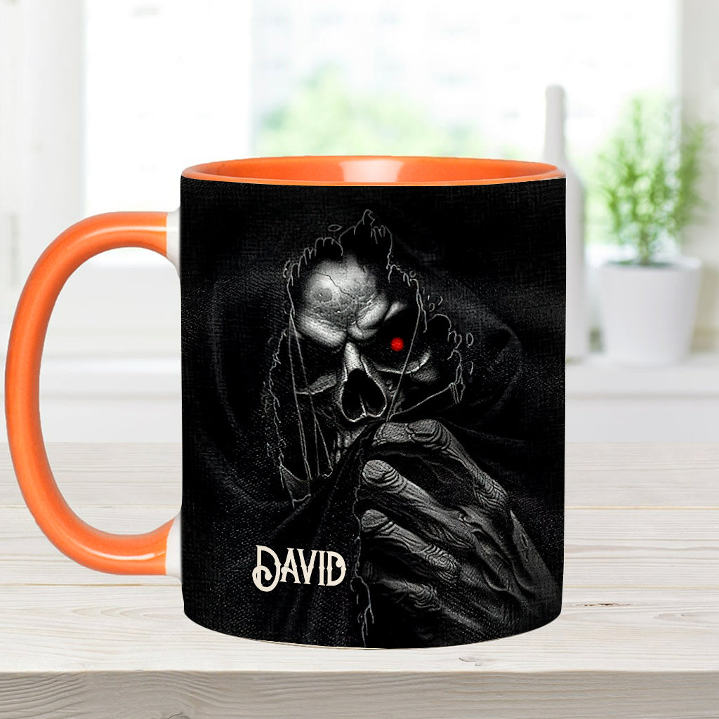 Mug personnalisé « Le Visage Caché » avec motif crâne