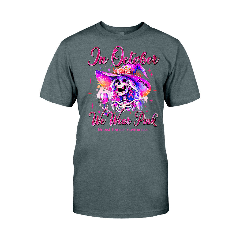 En octobre, on porte du rose - T-shirt et sweat à capuche personnalisés pour la sensibilisation au cancer du sein