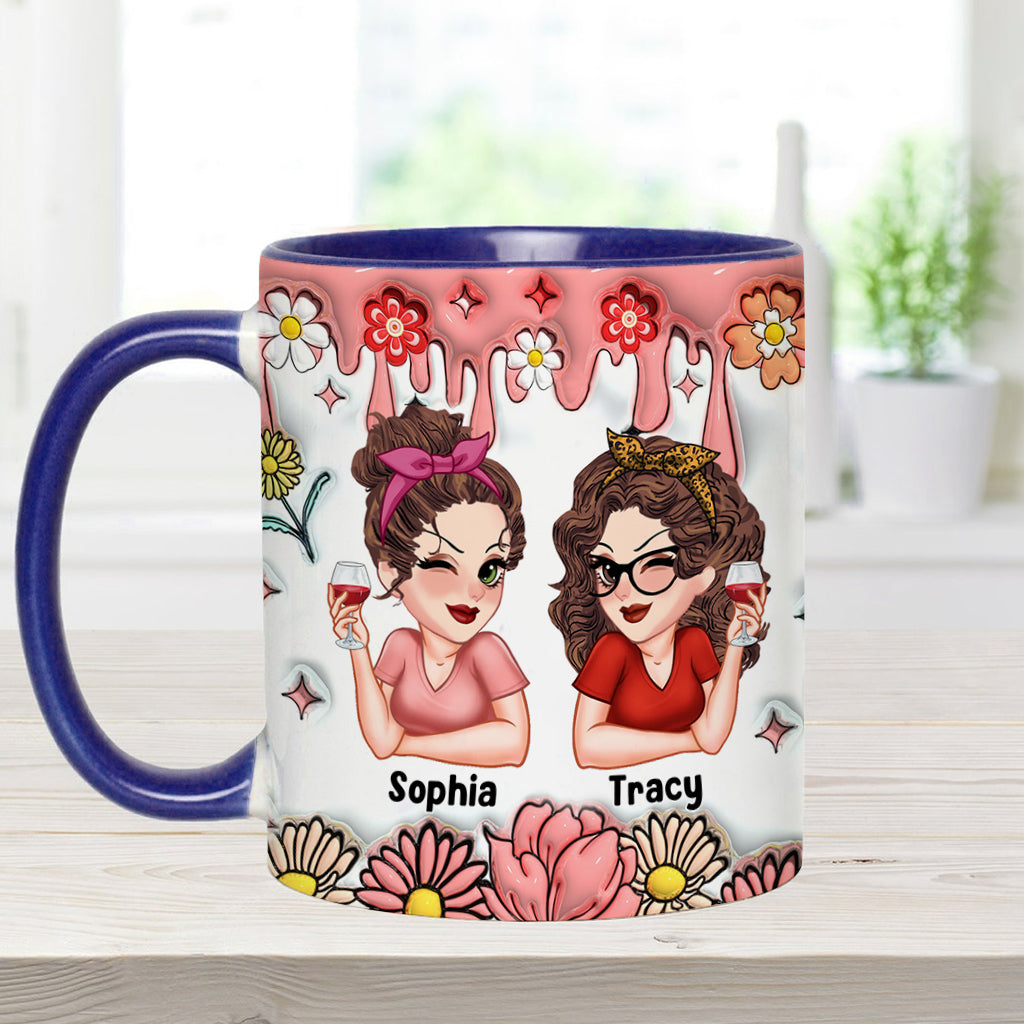 Meilleures amies pour toujours - Mug personnalisé Bestie Forever Floral