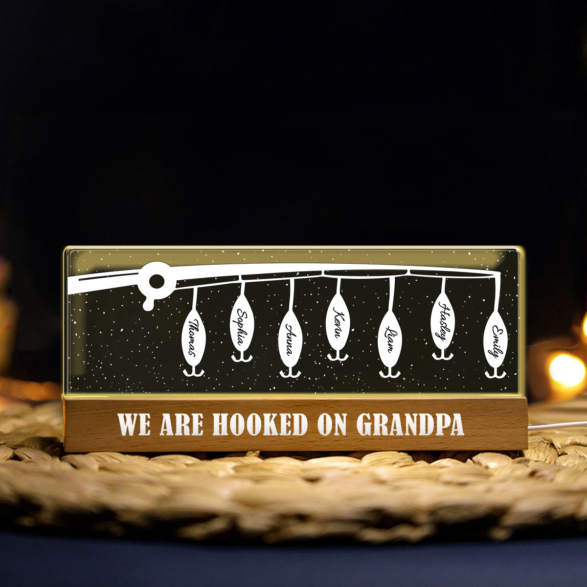 Accro à Papa - Veilleuse LED personnalisée pour papa