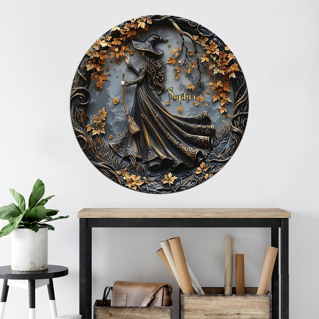 Belle Sorcière - Panneau en métal personnalisé découpé comme une sorcière