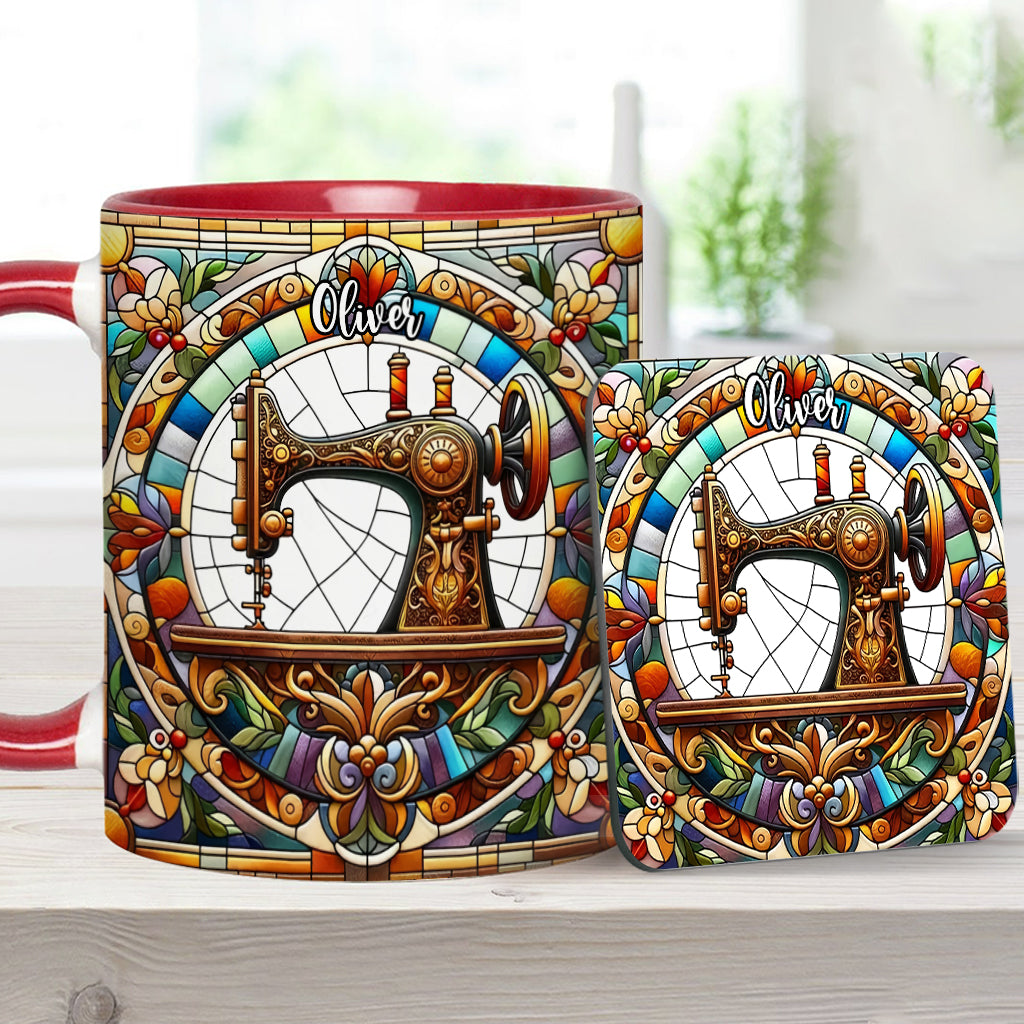 Mug personnalisé « Machine à coudre colorée » - Motif couture