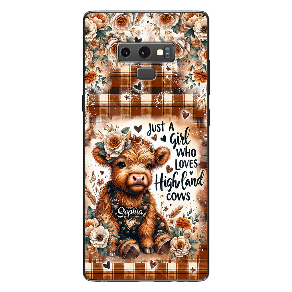Juste une fille qui aime les vaches des Highlands - Coque de téléphone personnalisée