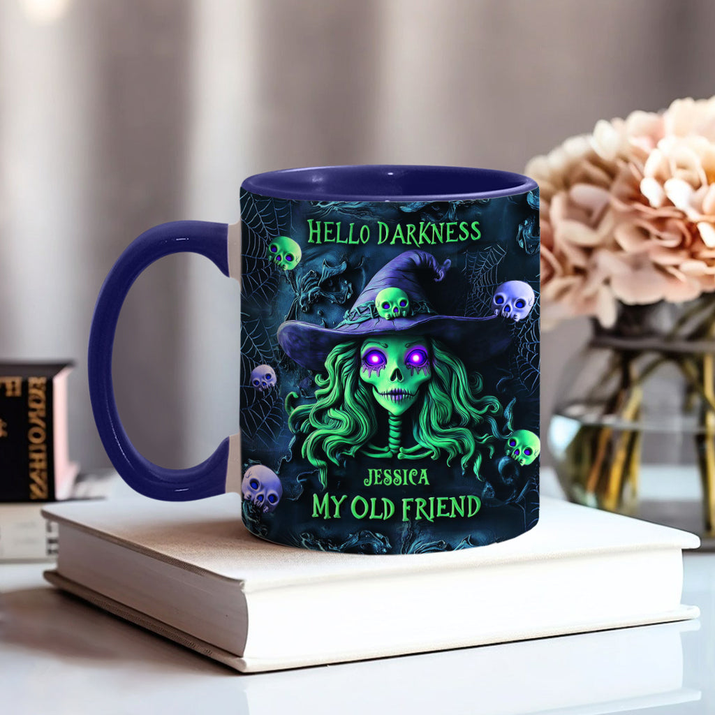 Bonjour les ténèbres, ma vieille amie - Mug personnalisé à l'effigie d'une sorcière