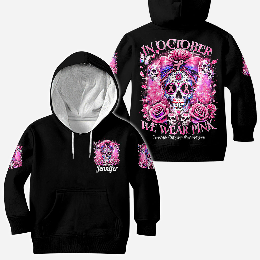 En octobre, on porte du rose - T-shirt personnalisé intégral pour la sensibilisation au cancer du sein