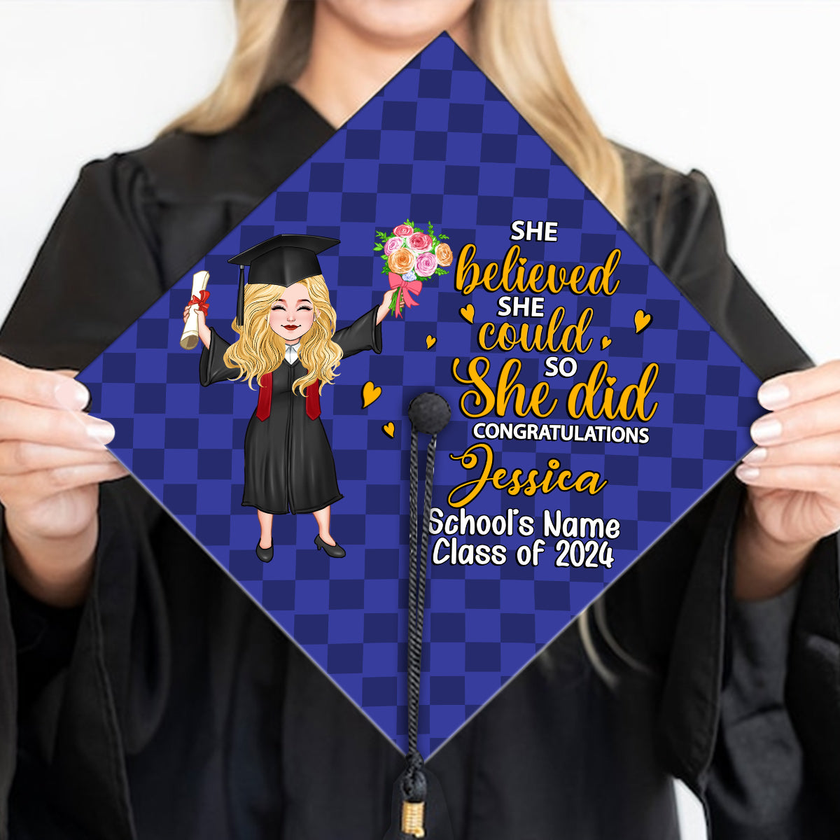 Graduation Girl 2024 - Personalized Graduation Cap Topper