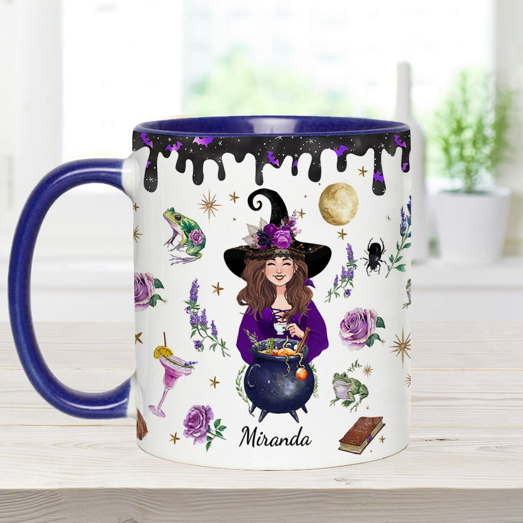 This Witch Need Coffee Before Any Hocus Pocus - Personalized Witch Accent Mug