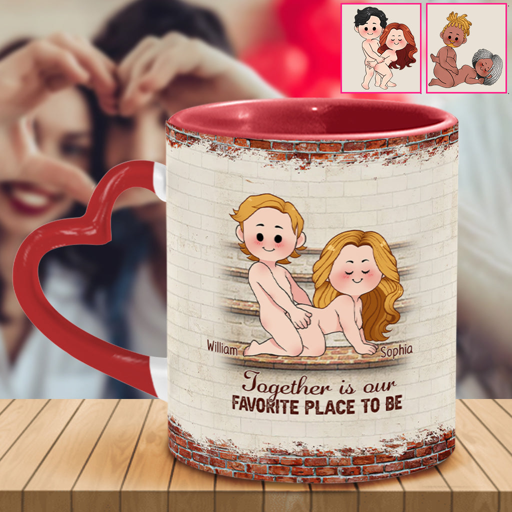 Je t'aime - Mug personnalisé pour couple avec anse en forme de cœur