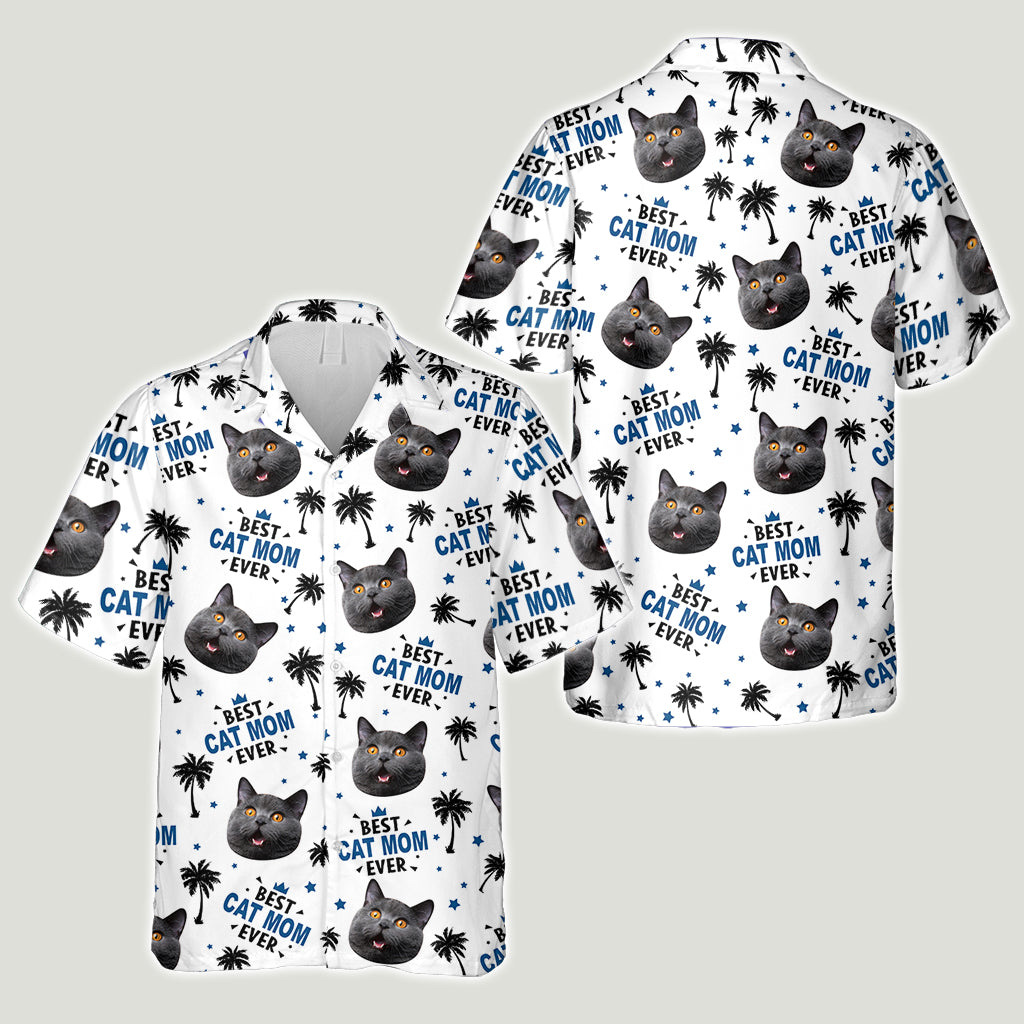 Meilleure maman et meilleur papa à fourrure du monde - Chemise hawaïenne personnalisée pour chat