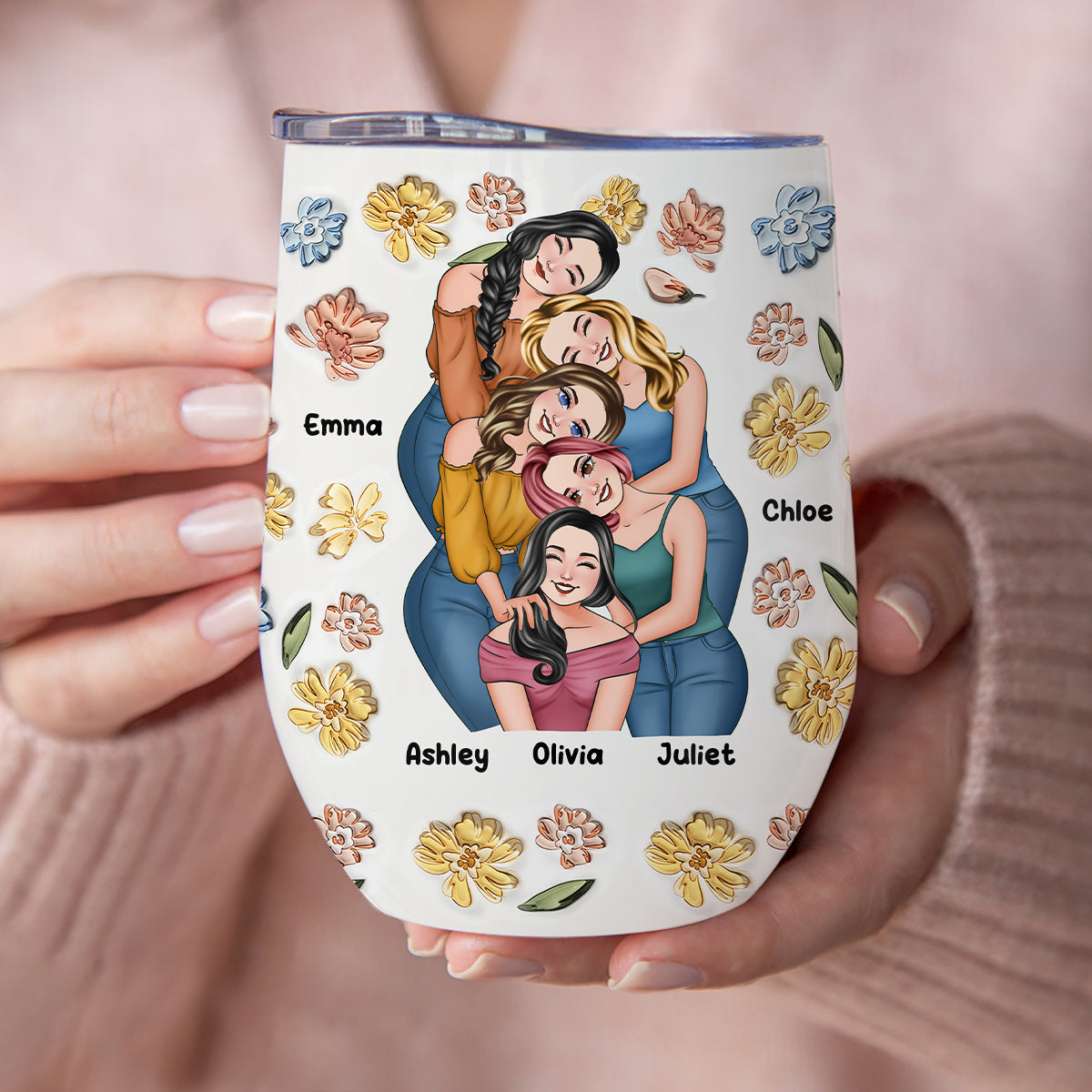 Meilleures amies pour toujours - Gobelet à vin personnalisé « Meilleures amies pour toujours »