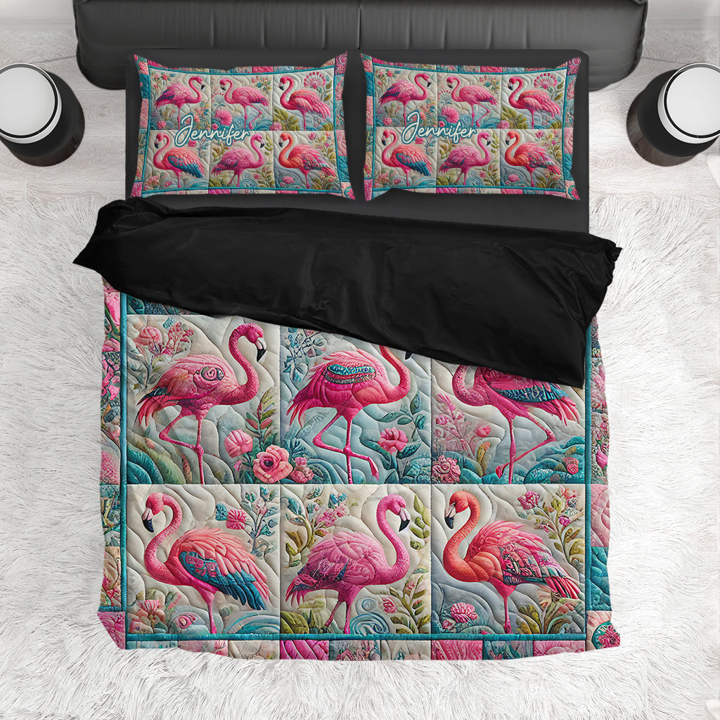 Ensemble de literie flamant rose vintage personnalisé