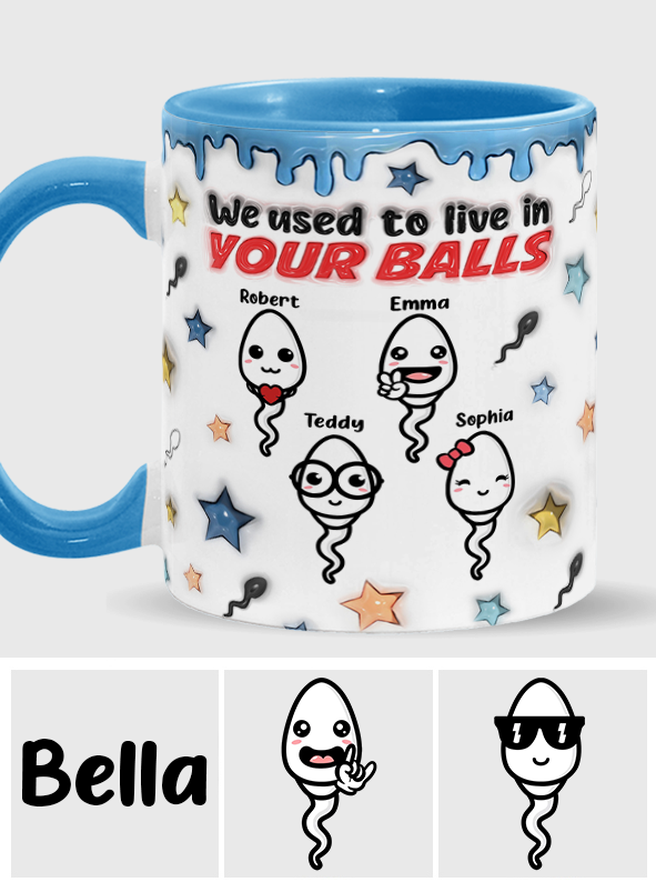 On vivait dans tes couilles - Mug personnalisé pour papa