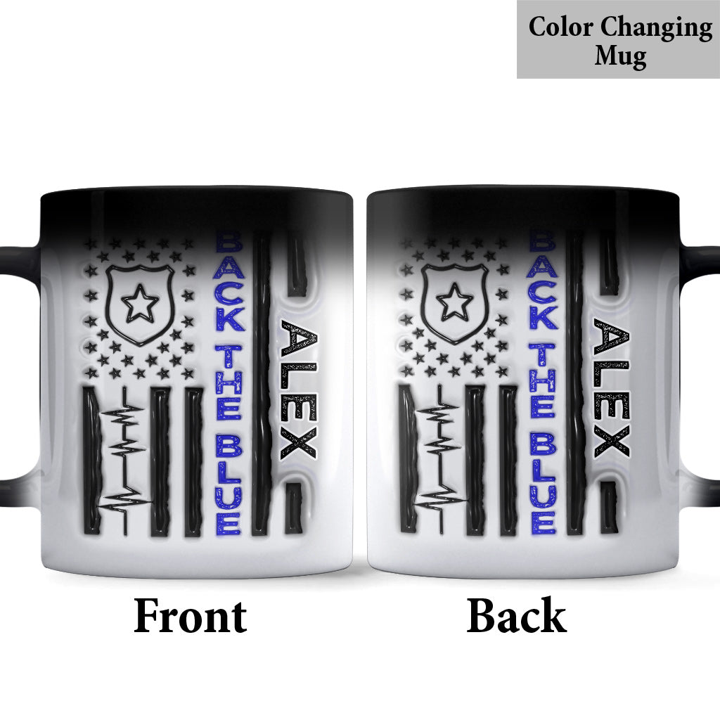 Mug personnalisé « Soutien aux forces de l'ordre » pour le 4 juillet - Fête nationale américaine