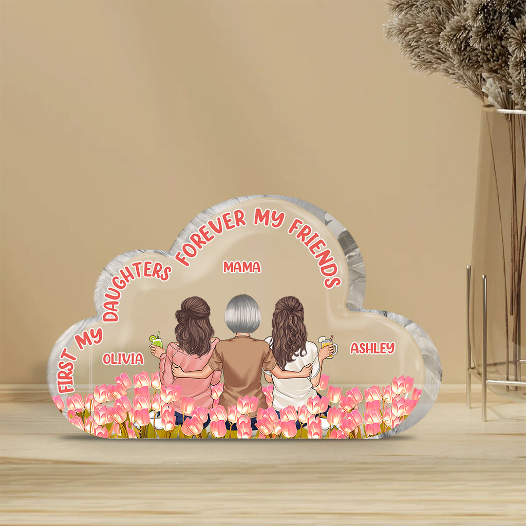 Beautiful Tulip Mother & Daughter Plaque - Personalized Mother Custom Shaped Acrylic Plaque