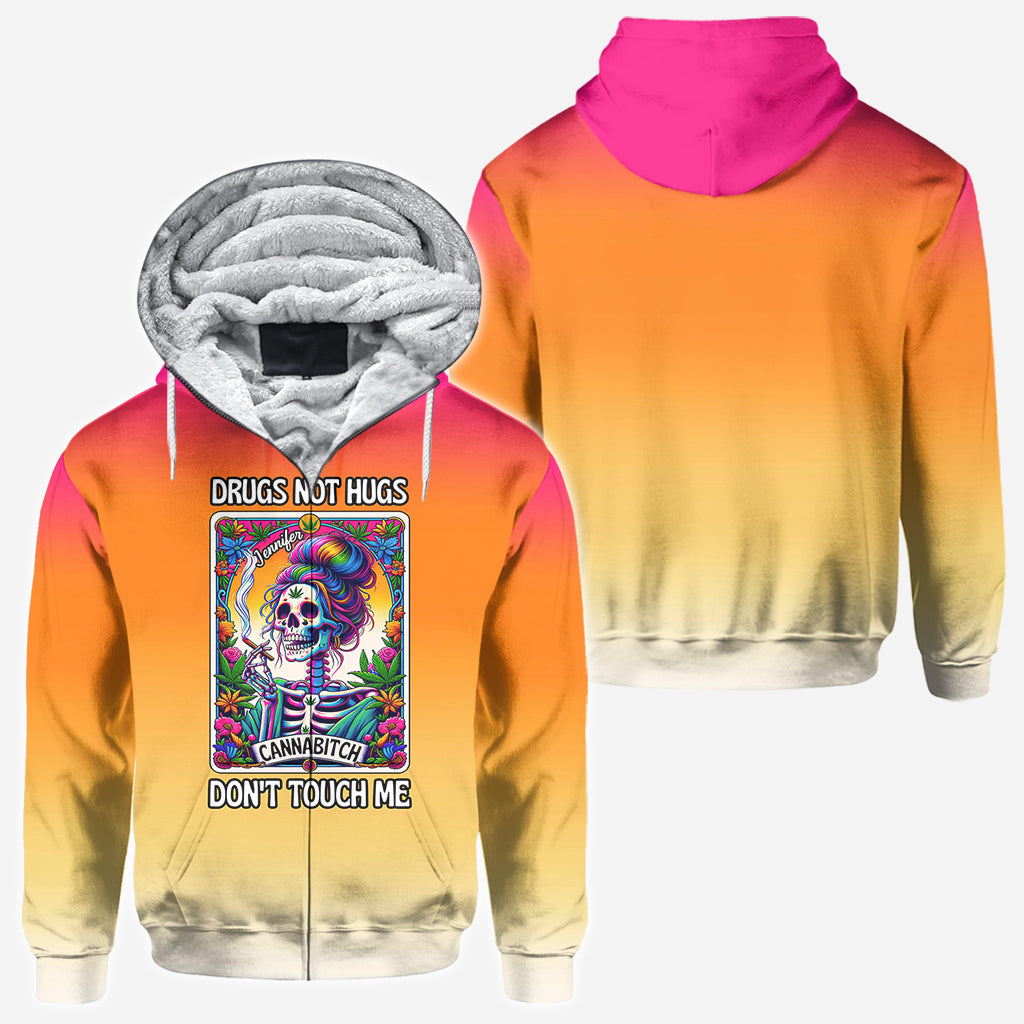 Cannab*tch - T-shirt personnalisé avec motif cannabis intégral