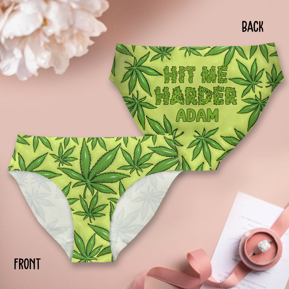 Hit Me Harder - Culottes personnalisées pour femmes sur le thème du cannabis