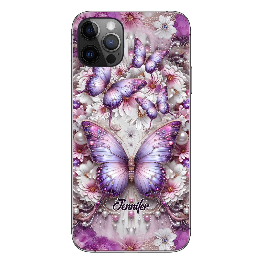 Floral Butterflies - Personalized Butterfly Phone Case